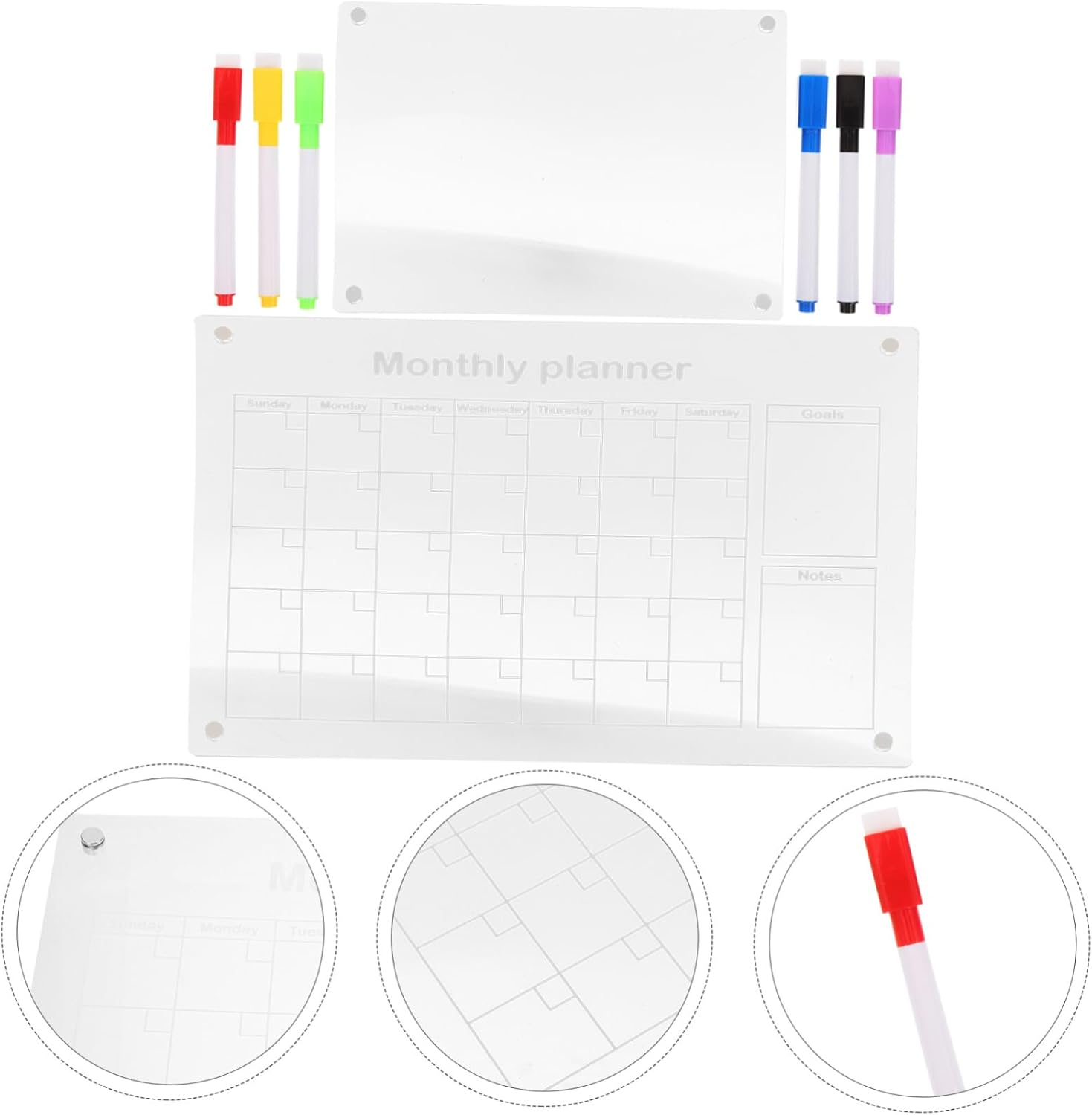TEHAUX Magnetic Note Board Acrylic Dry Erase Board for Fridge Dry Erase Markers for Home Office Planning image number 6