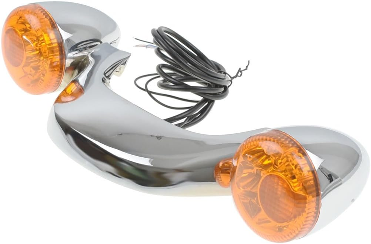 Motorcycle Rear Brake Light Bar Turn Signal Fit for Harley Street Glide 10-23 Road Glide 10-23 Road King Special 17-25 Electra Glide 19-22 (Chrome Housing Orange Lens) image number 1