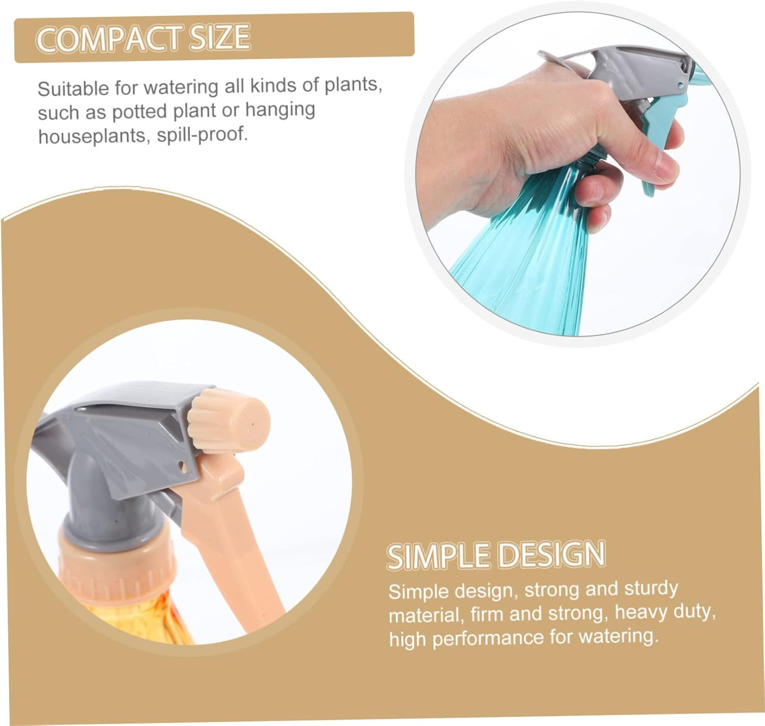 Kisangel 3Pcs Small Watering Can Garden Flower Sprinkler Watering Kettle Mister Sprayer for Plants Indoor Outdoor Use image number 5