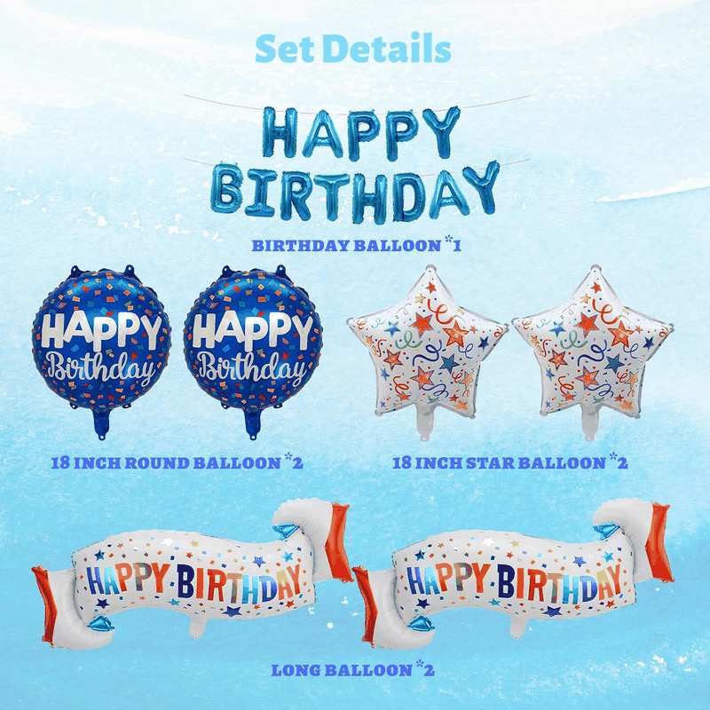 Birthday Decoration Set Colorful Happy Birthday Banner Balloon for Girls Boys Kids & Adults Birthday Decorations and Party Supplies (Birthday E) image number 6