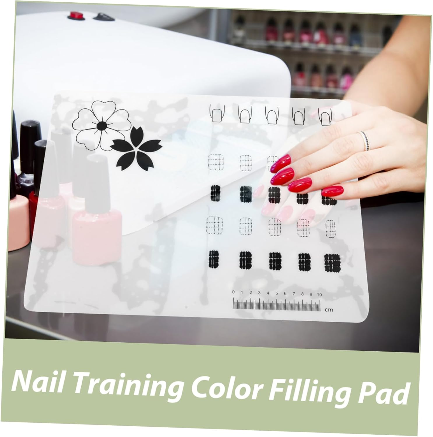 Nail Art Practice Pad Flexible Nail Kids Nail Painting Mat Manicure French Practice Nail Art Hand Nail Art Practice Hand Nail Drawing Pad Nail Practice Mat White image number 3