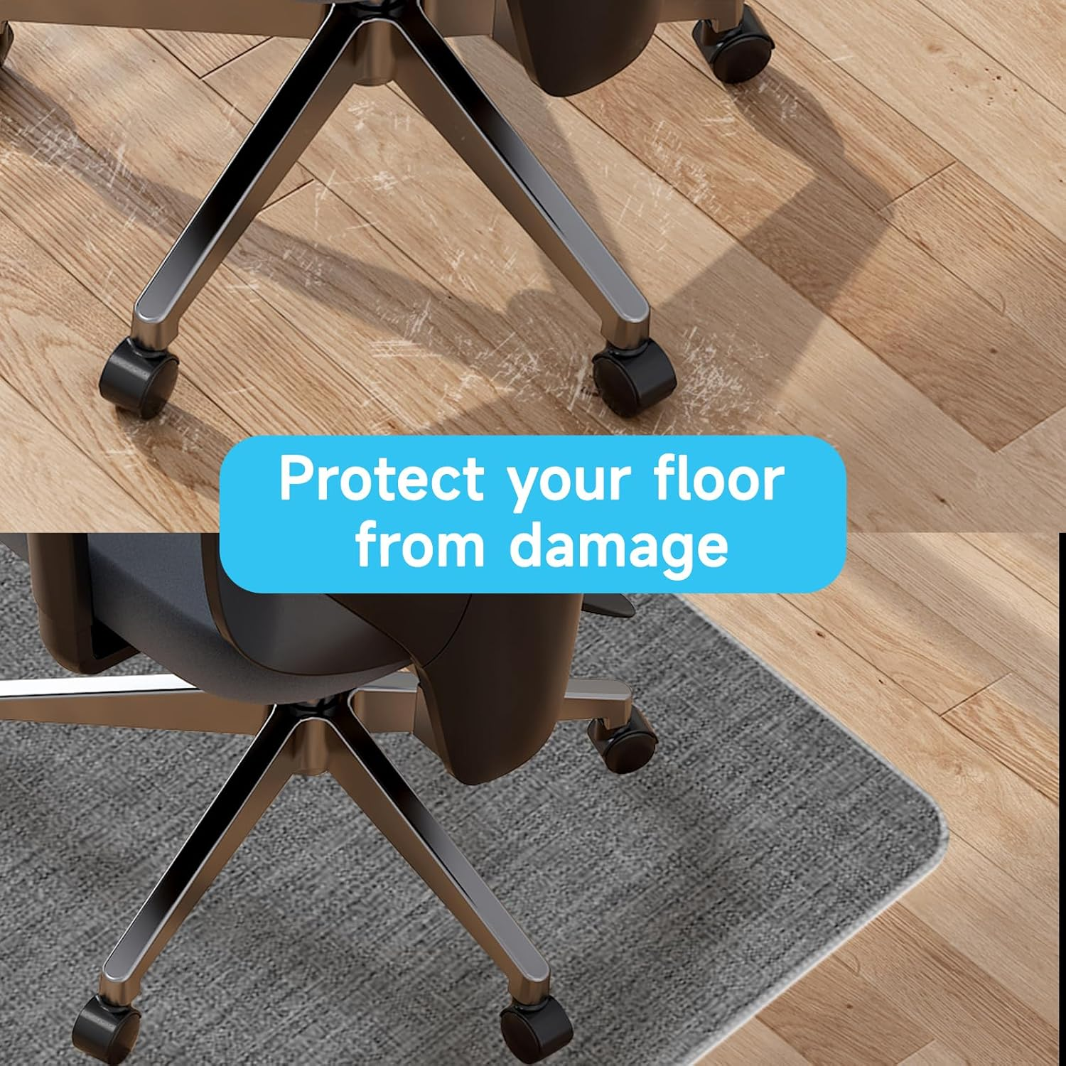 Office Chair Mat for Hardwood,Carpet Protector Chair Mats,Heavy Duty Desk Chair Mat for Rolling Chair,Anti-Slip Floor Protector Chair Mat for Home Office (100 * 120 Cm) image number 3
