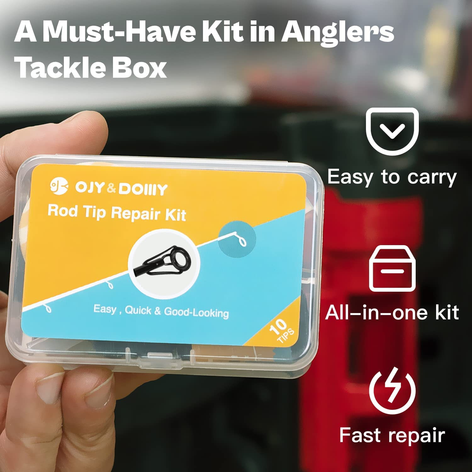 OJY&DOIIIY Fishing Rod Tip Repair Kit with Glue,Complete Supplies for Fishing Pole Tip Replacement with Fishing Rod Epoxy,Tip Top Eyelets and Wrapping Thread image number 2