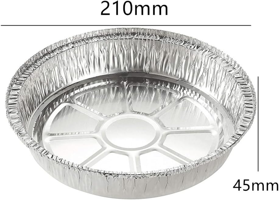 Aluminum Foil Plates round Tin Foil Pie Pans, 25Pcs Aluminum Pie Pans, Cuicanfla Foil Tart Pan, Non-Stick Air Fryer Pan Oil-Proof Water-Proof Aluminum Foil Tin Box,Cookware for Baking Roasting Frying image number 2