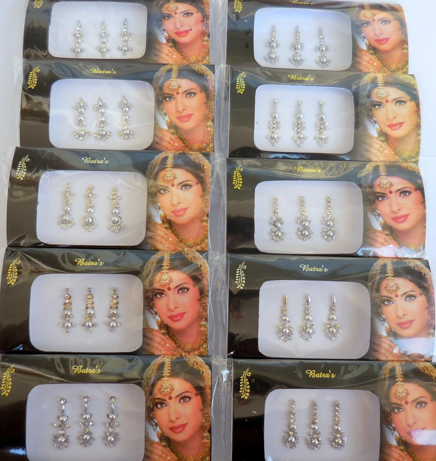 8 Bindi Pack- 24 Combo Bindi Stickers Multicolored,Silver,Gold,Black, Bindi Tattoo Bindi Jewelry image number 1