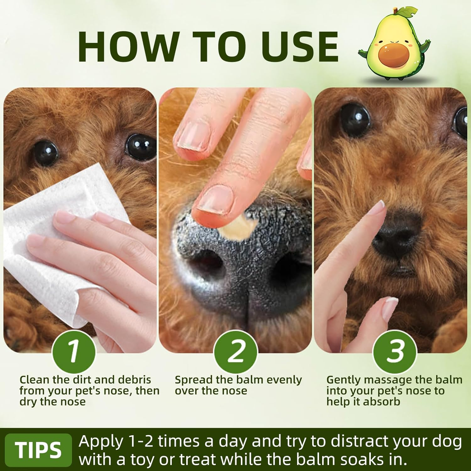 Avocado Dog Nose & Paws Balm for Dry Nose,Dog Cream for Paws and Nose,Natural & Organic Plant Based,Protects & Repairs Dry, Cracked Snouts & Paws,Hypoallergenic,0.7Oz image number 1