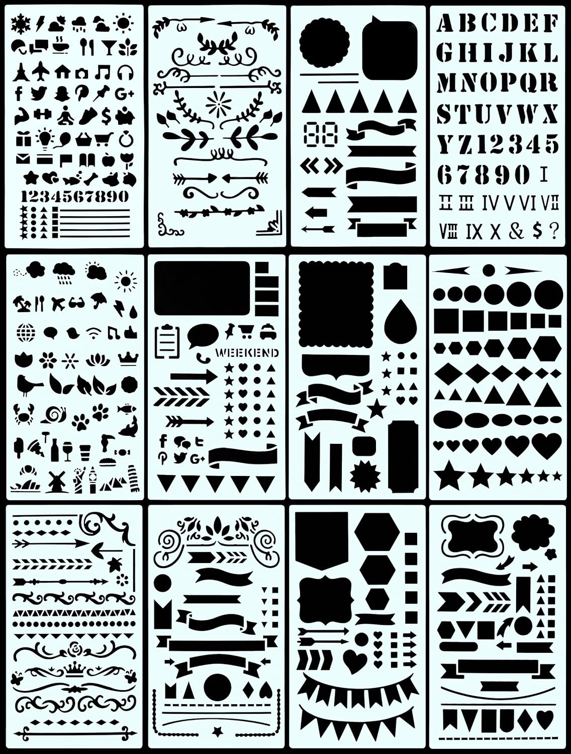 Dotted Journal Stencil Set (Over 300 Designs That Are Great for Bullet Journaling, Planners, and Notebooks) image number 3