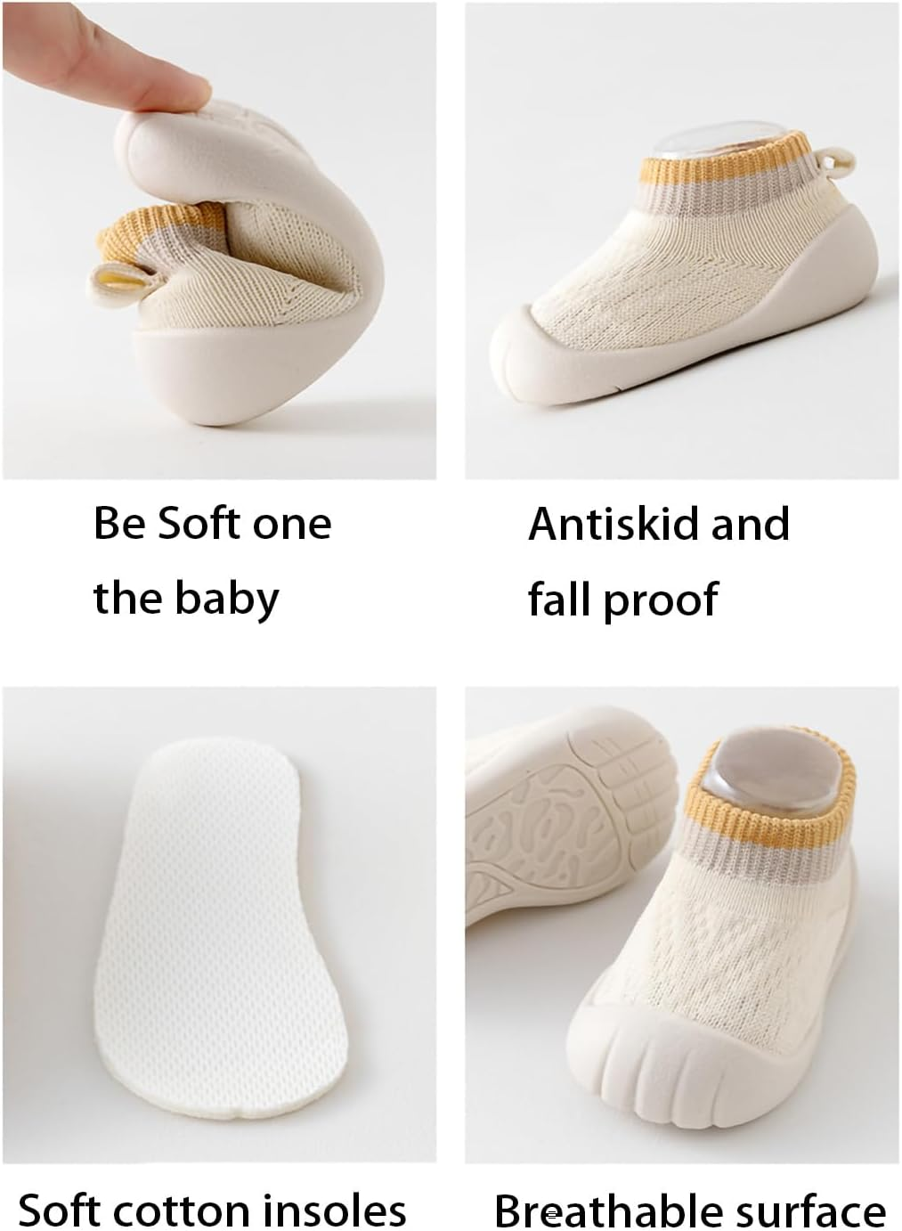 Baby Shoes First Walking & Walker Slip-On Soft Sole Non-Slip Sock Sneakers Infant Floor Slippers Toddler Shoes Lightweight Breathable for Boys Girls Early Walkers image number 5