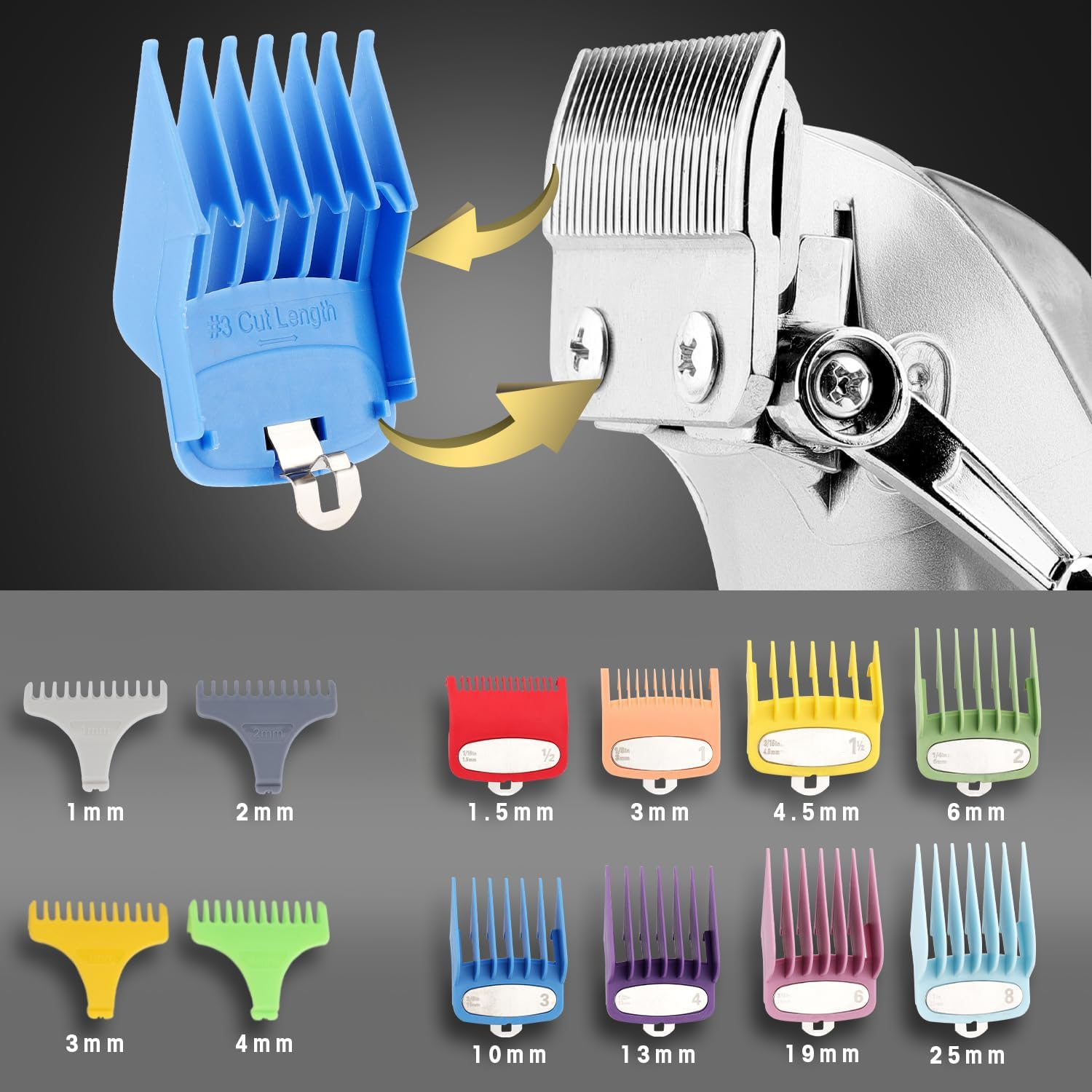 Karrte Professional Hair Clippers and Trimmer Kit,Cordless Hair Cutting Kit,Barber Supplies for Men Beard Trimmer Mens Grooming Kit Accessories (Silver) image number 3