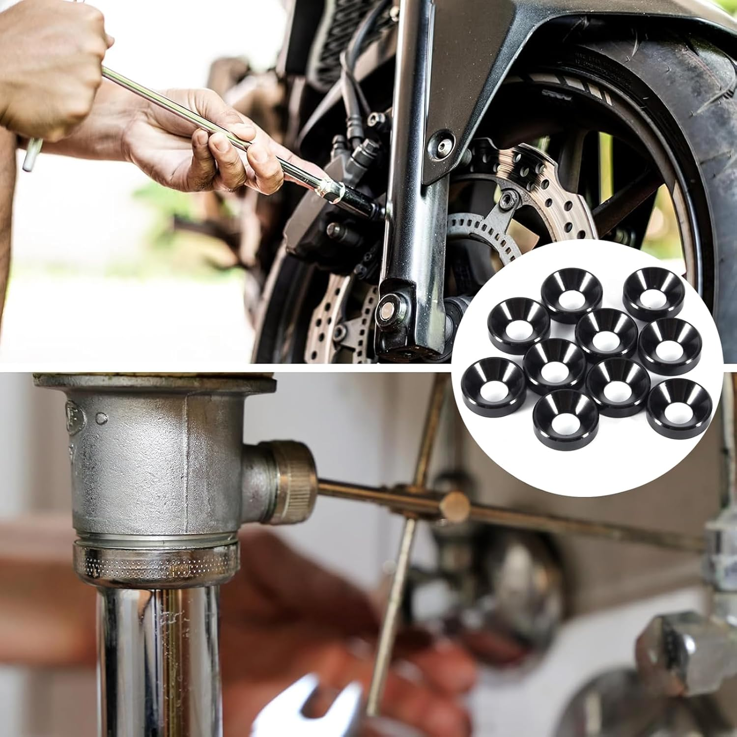 50Pcs M4 Crush Washers, Suitable for Automotive Furniture Screw Accessories, Outer Diameter 10Mm, Inner Diameter 4Mm, Height 2.2Mm image number 6