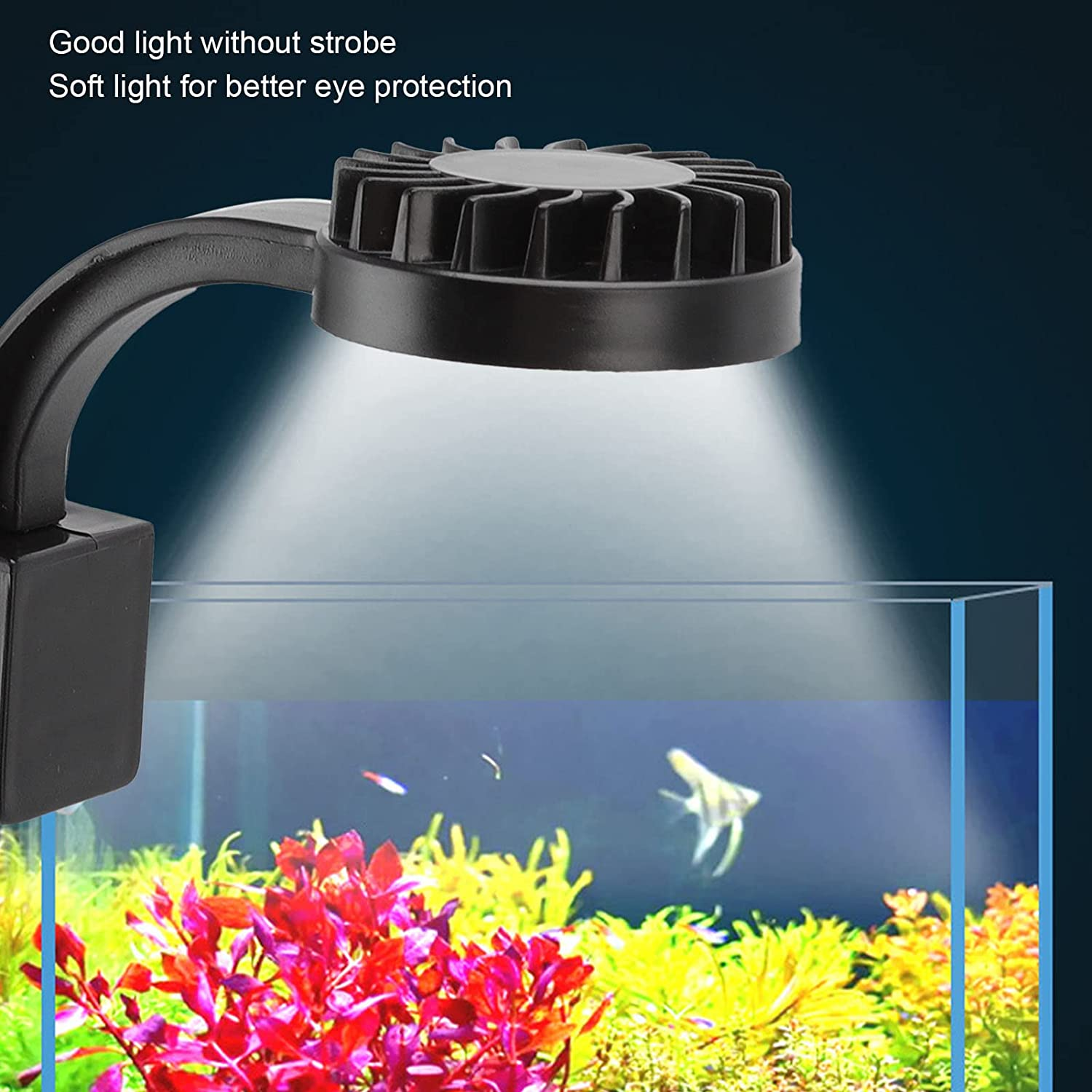 Fish Tank Light, ABS 5W Full Spectrum High Clarity LED Aquarium Light Low Power Consumption save Energy Compact Simple Flexible Durable Small Led Clip Light with Separate Power Switch for Fish Tank