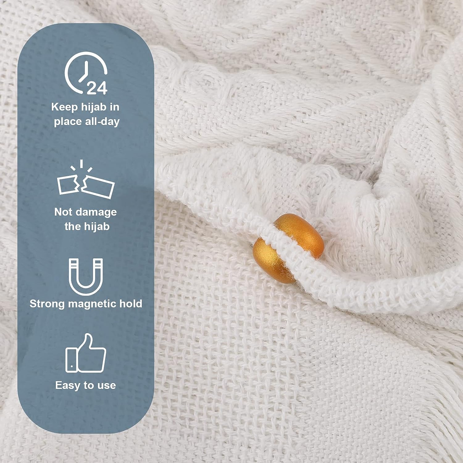 8PCS Multi-Purpose Magnetic Hijab Pins - Strong Pinless Scarf Clasp and Brooch for Women'S Hijabs, Scarves, and Clothes image number 2