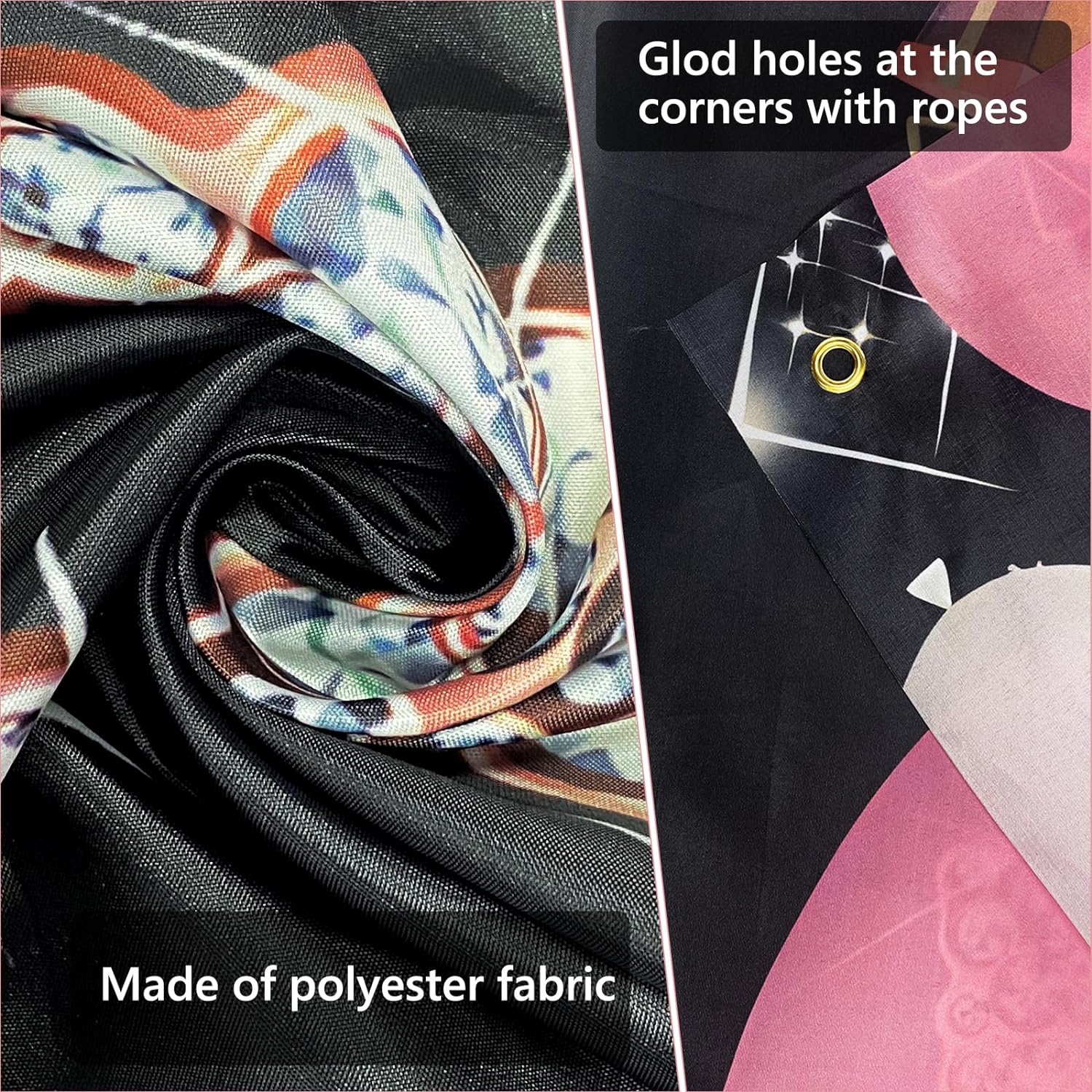 Happy Birthday Banner, 21St Birthday Decorations Backdrop, Extra Large Black Pink Party Decorations, Perfect Birthday Party Supplies Photography Background for Boys, and Grils, 180X110Cm - Pink 18Th image number 3