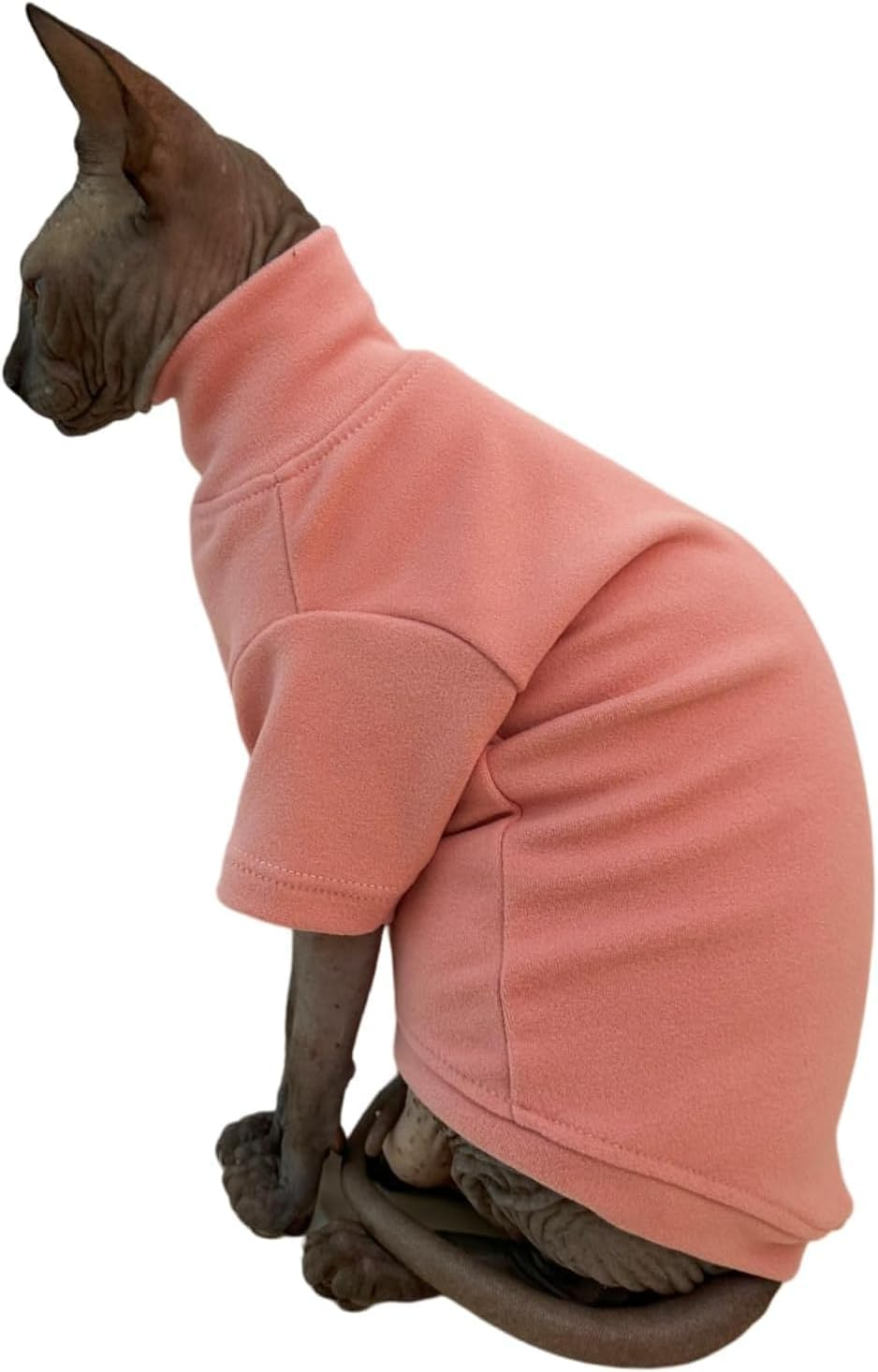 Turtleneck Sweater for Cat Soft Thick Double-Sided Cat Clothes Winter Warm Outfit Coat for Hairless Cats and Small Dogs Apparel with Sleeves (Brown Coffee Color, XS) image number 5