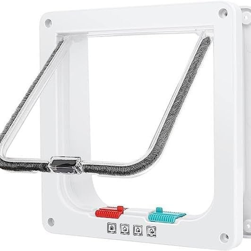 Lockable Cat Flap, Easy Installation in UPVC Doors, and Wooden Doors Two-Way Entrance and Exit (White, One Size) image number 5