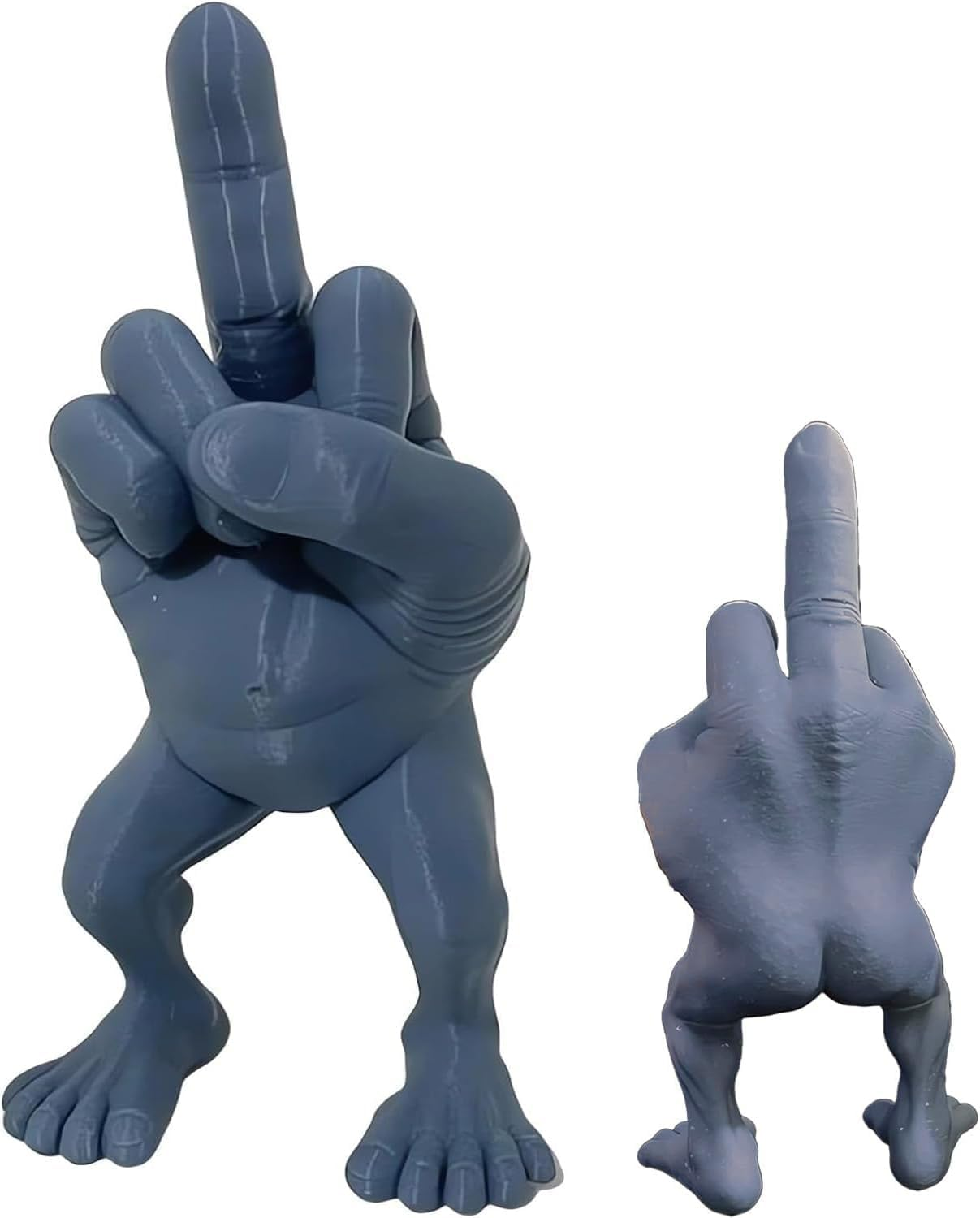 Middle Finger Figure with Legs - Funny Sculpture Gifts, Desk Accessory, 3D Figurine Gag Gift, Home Office Statue Decoration Ornament (Navy, 7In) image number 4