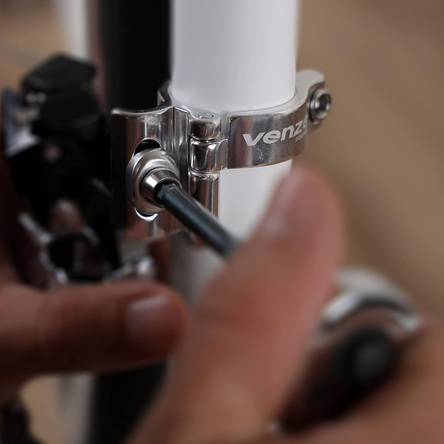 Venzo Road or Mountain Bike Bicycle Adjustable Braze on Front Derailleur Adapter Clamp Compatible with Shimano Sram image number 5