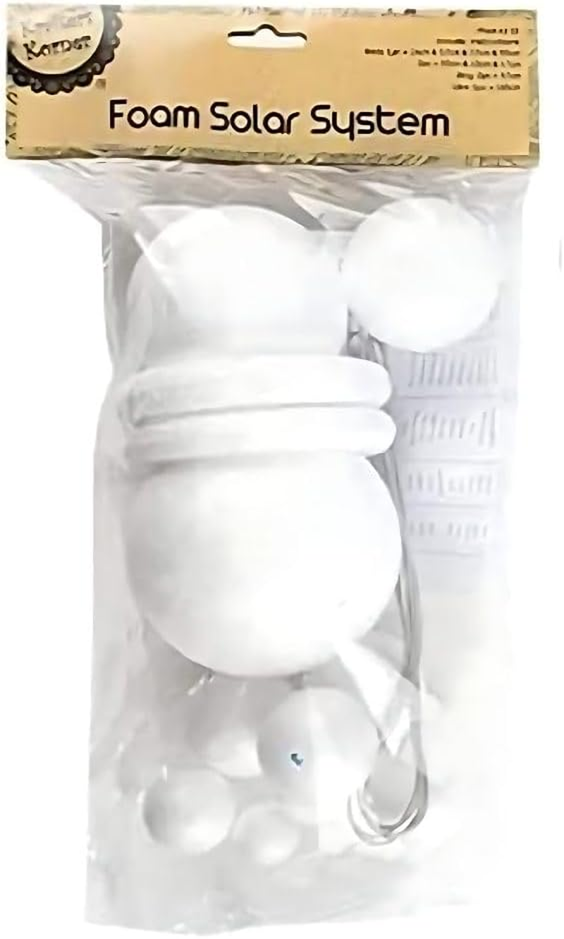 Foam Solar System, for Kids School Science Projects Arts and Diy Crafts Supplies, Can Draw or Paint on These Foam Balls, Embellish with Sequins and Glitter, or Cover Them with Wrapping Paper - White Assorted Sizes image number 1