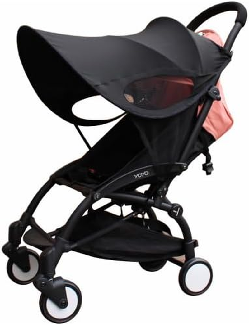 Stroller Sun Shade,Stroller Sun Protection Cover,Baby Car Seat Carrier Sunshade,Rain Shade Canopy Cover Awning anti UV Rays for Travel,Park,Zoo (Black) image number 4