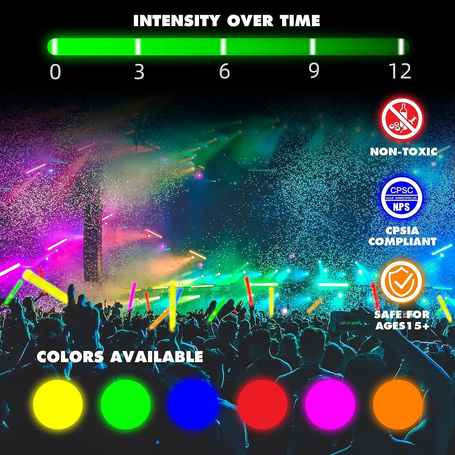 32Pcs Ultra Bright Glow Sticks in Bulk - Multi Use Glowsticks for Halloween, Parties, Concert and Survival Kit (Multi Color)