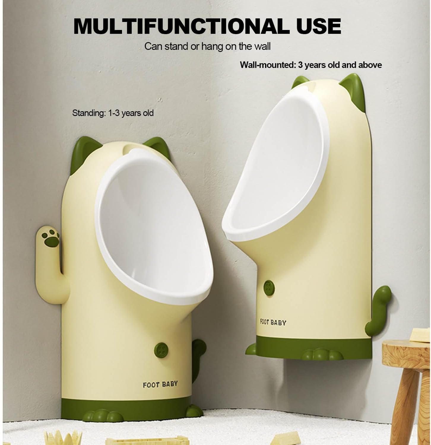 Toddler Cat Potty Training Urinal for Boys,3-Level Height Adjustment (1-6 Years Old) with Cleaning Brush and Catheter,Portable Toddler Urinal Toilet Training Solution for Boys (Powder Blue) image number 2