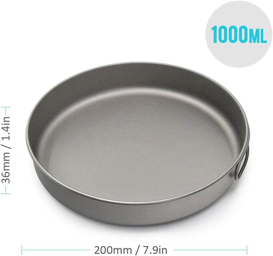 Ultralight Titanium Frypan Outdoor Camping Hiking Picnic Cooking Frying Pan image number 6