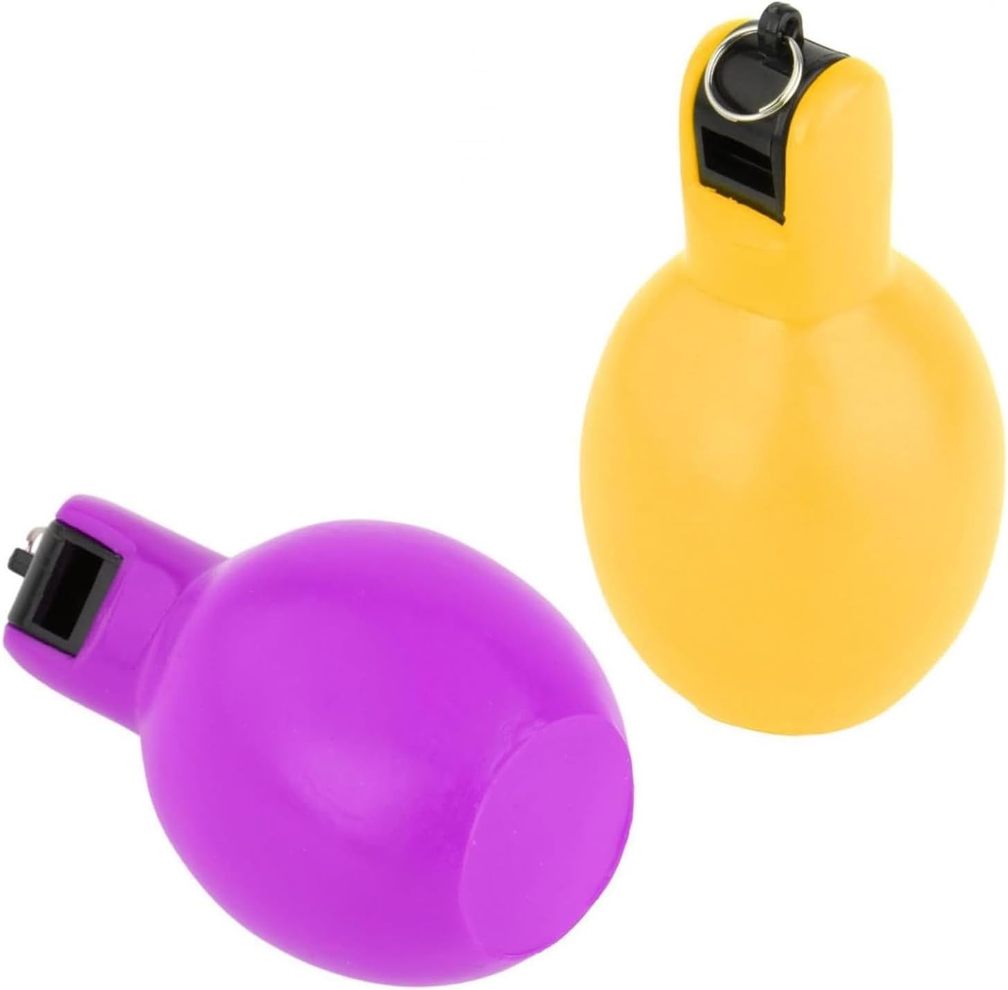 2 Pack Hand Squeeze Whistles Trainer Whistle Portable Loud Sports Whistle Coaches Whistle for Basketball Football Hiking (Yellow and Violet image number 5