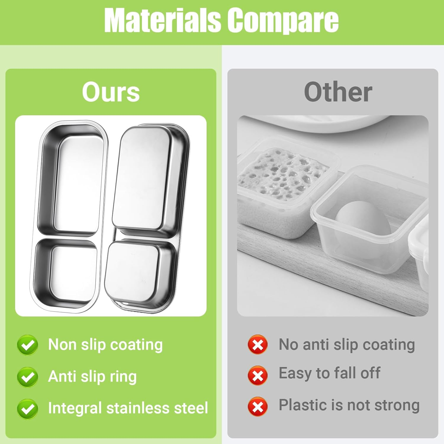 Stainless Steel Snack Containers, Reusable Condiment Box with Lids, Double Compartment Sauce Cups, Divided Food Storage Containers for School, Home, Travel