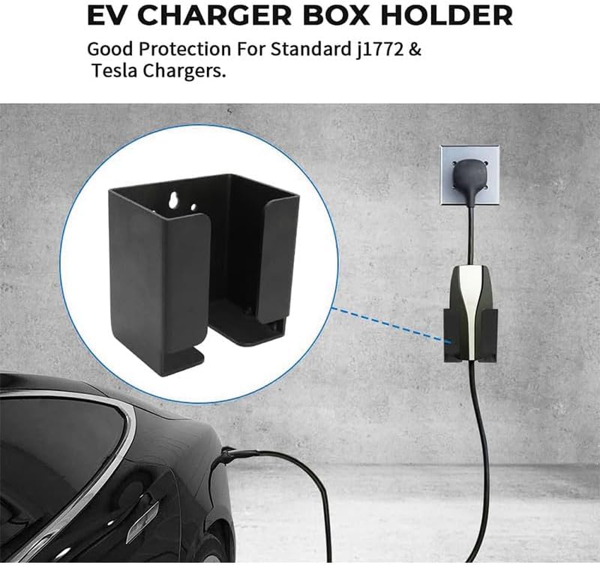 Vehicle Plug Holster Wall Mount Charger Holder Charging Holder Box Charging Supplies for Electric Vehicle Control Box Holder EV Charger Cable Box with Screws EV Charging Supplies for Electric Vehicle image number 1