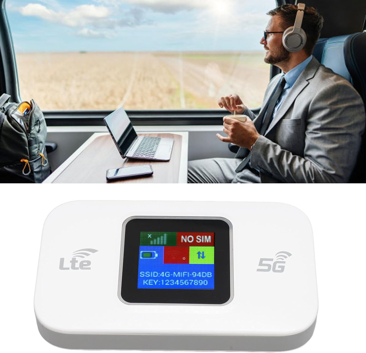 Ejoyous 4G LTE Portable Wifi Router (3000Mah) Supports 4G/3.0G Multi-Bands 300Mbps, Transmission Connects up to 10 Devices, Usb-Powered Plug & Play, for Phones/Laptops/Tvs image number 3