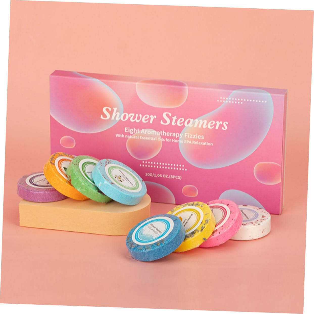 8Pcs Essential Oil Shower Tablets Dried Flowers Nourishing Skin Soothing Aroma Bath Salt Tablets for Home Bathing Self Care image number 5