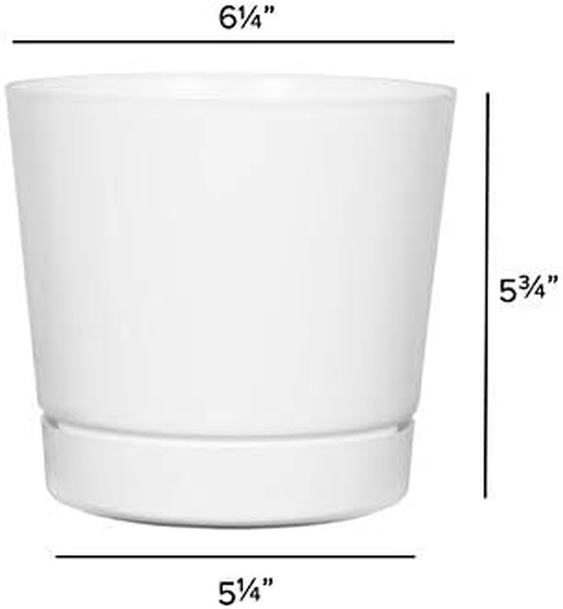 Novelty Majestic Full Depth round Cylinder Pot, Glossy White, 6-Inch (10062) image number 6