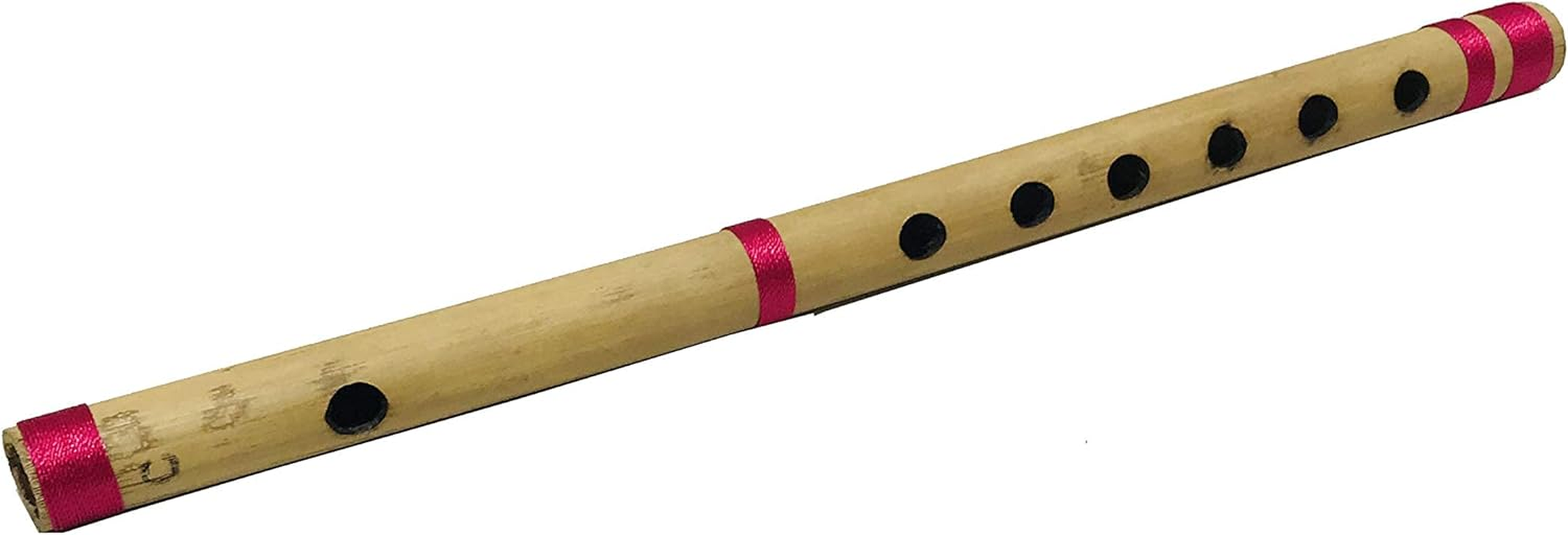Bamboo Bansuri Flute for Beginners C Key 7 Holes Fipple Woodwind Clarinet Quena Indian Musical Instrument Krishna Birthday Gift Mens Women Kids Size- 13" I image number 2
