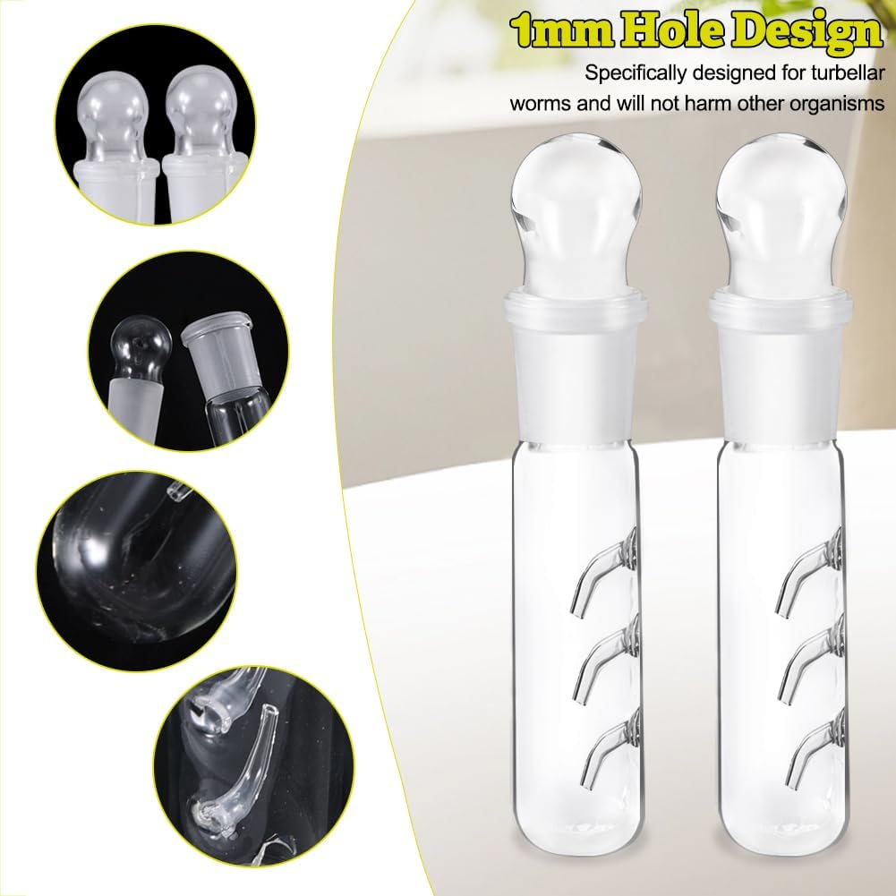 Pack of 2 Efficient Planarium Traps, 3 Hole Clear Glass Planaria Trap for Fish Tank Aquarium, Clear Glass Catcher Trap (Reusable) image number 1