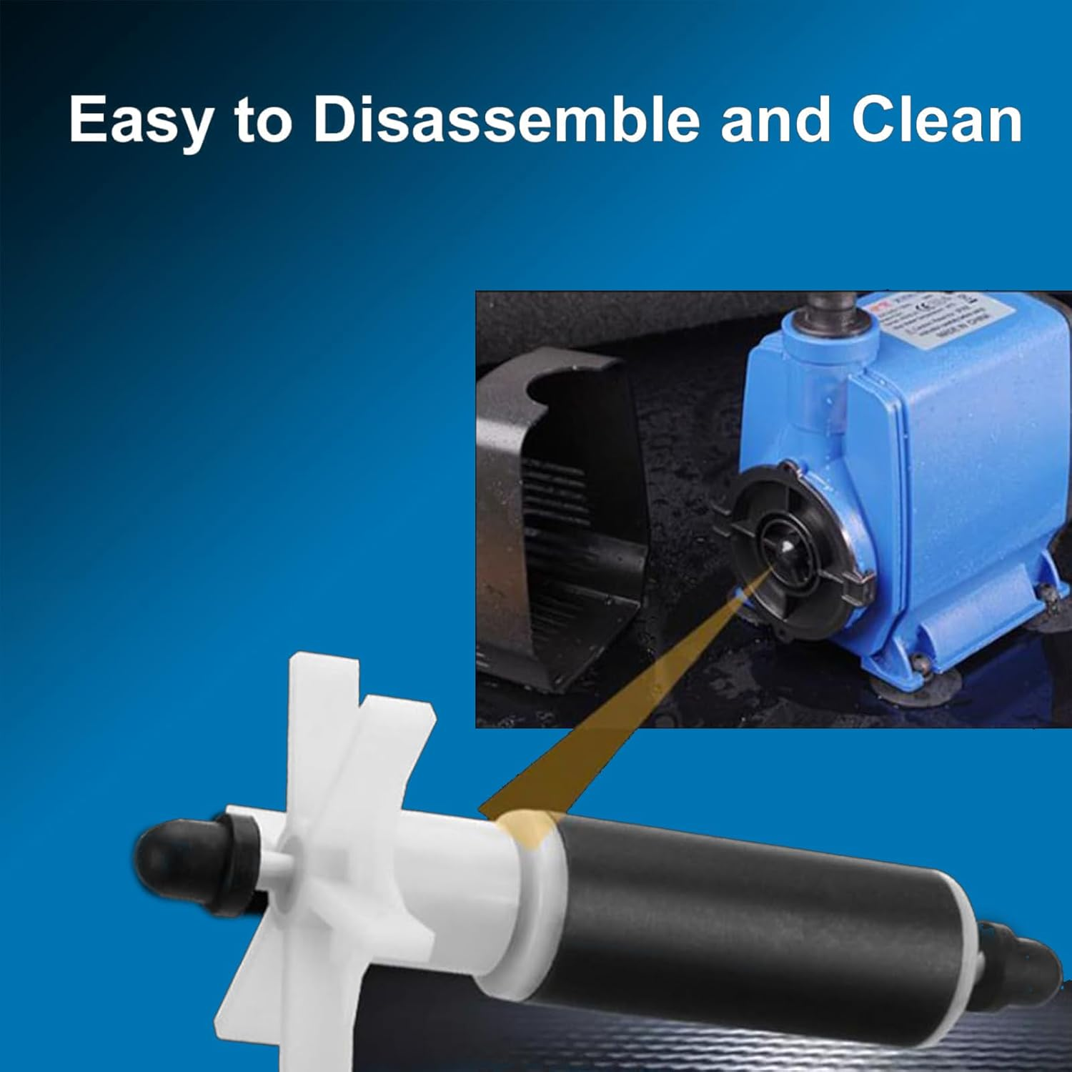 Pump Impeller and Shaft for Hydro Jet, Submersible Pump Rotor Impeller with Stainless Steel Shaft, Replacement Magnetic Filter for Lay Z Spa image number 5