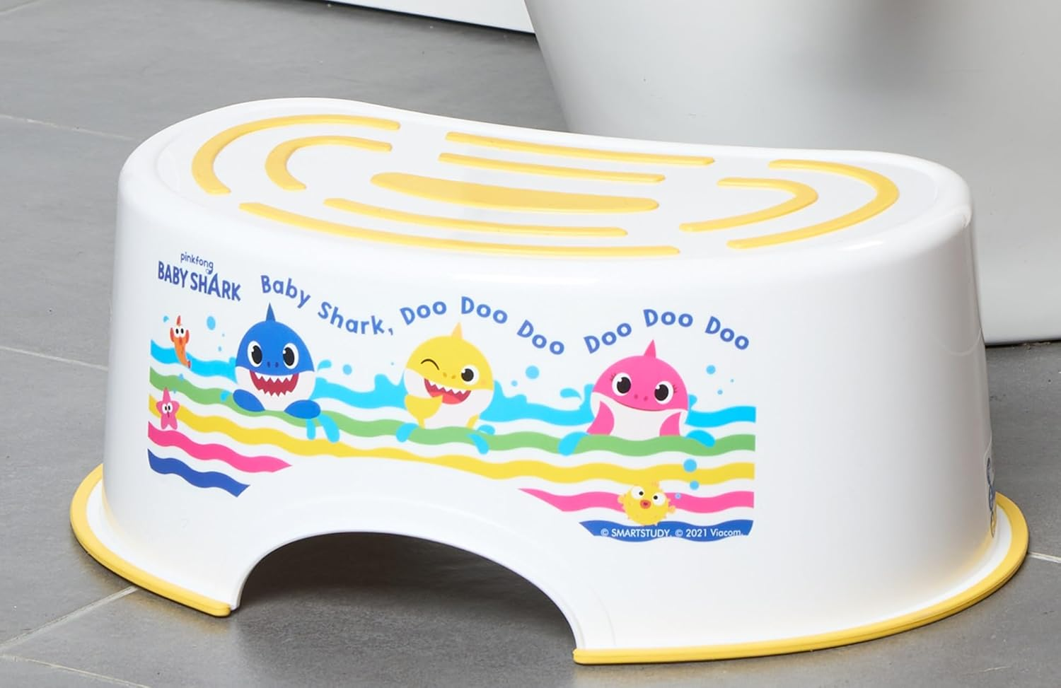Baby Shark Toilet Training Step Stool, White, One Size image number 4