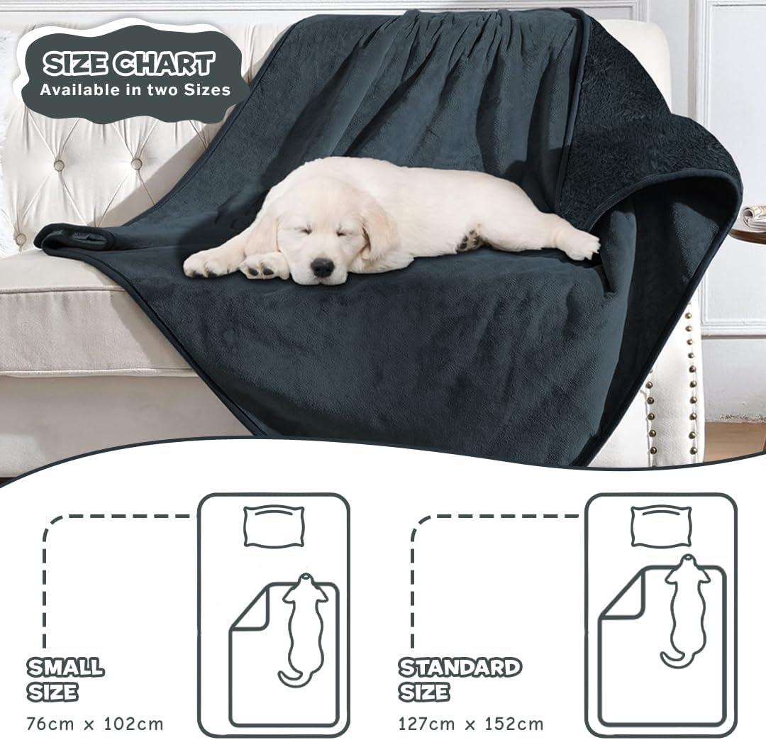 Anti-Anxiety Waterproof Pet Throw Blanket - Water Resistant, Splash-Proof Dog Blanket, Cozy Cat Blanket, Ideal Blanket for Small Dogs, Soft, Durable, Modern Style for Pets Grey, 76Cm X 102Cm