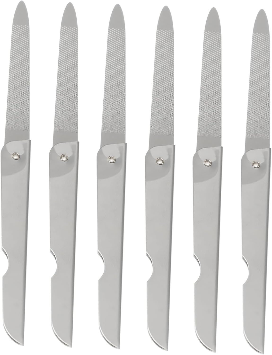 VICASKY 6Pcs Foldable Stainless Steel Nail Files and Nail Scissors Set Compact Manicure Tools for and Travel Use