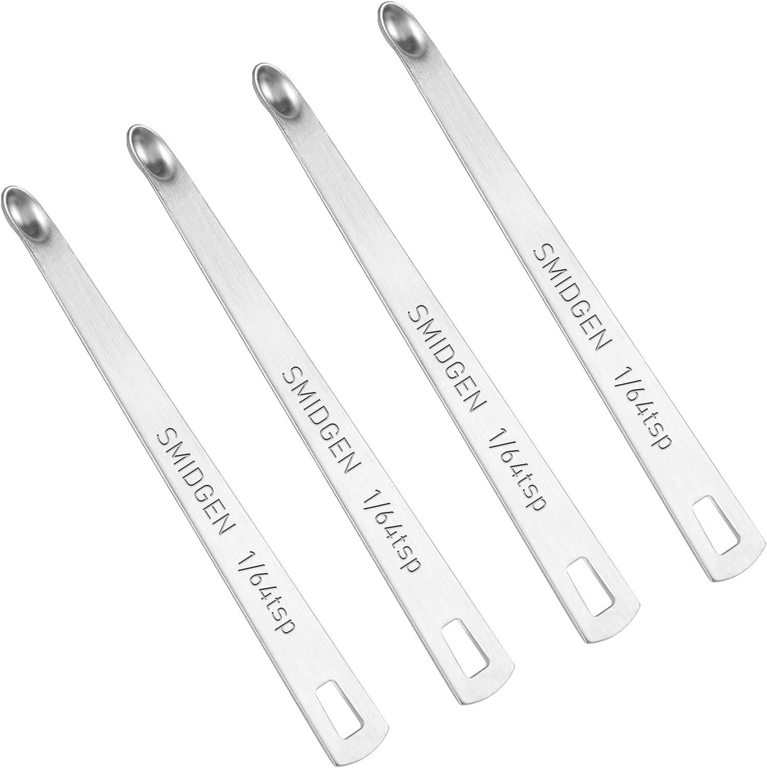 4 PCS 1/64 Teaspoon(1/64 Tsp | 0.083 Ml | 0.083 Cc) Single Measuring Spoon, Small Measuring Spoon Only, Stainless Steel Mini Measuring Spoons for Cooking