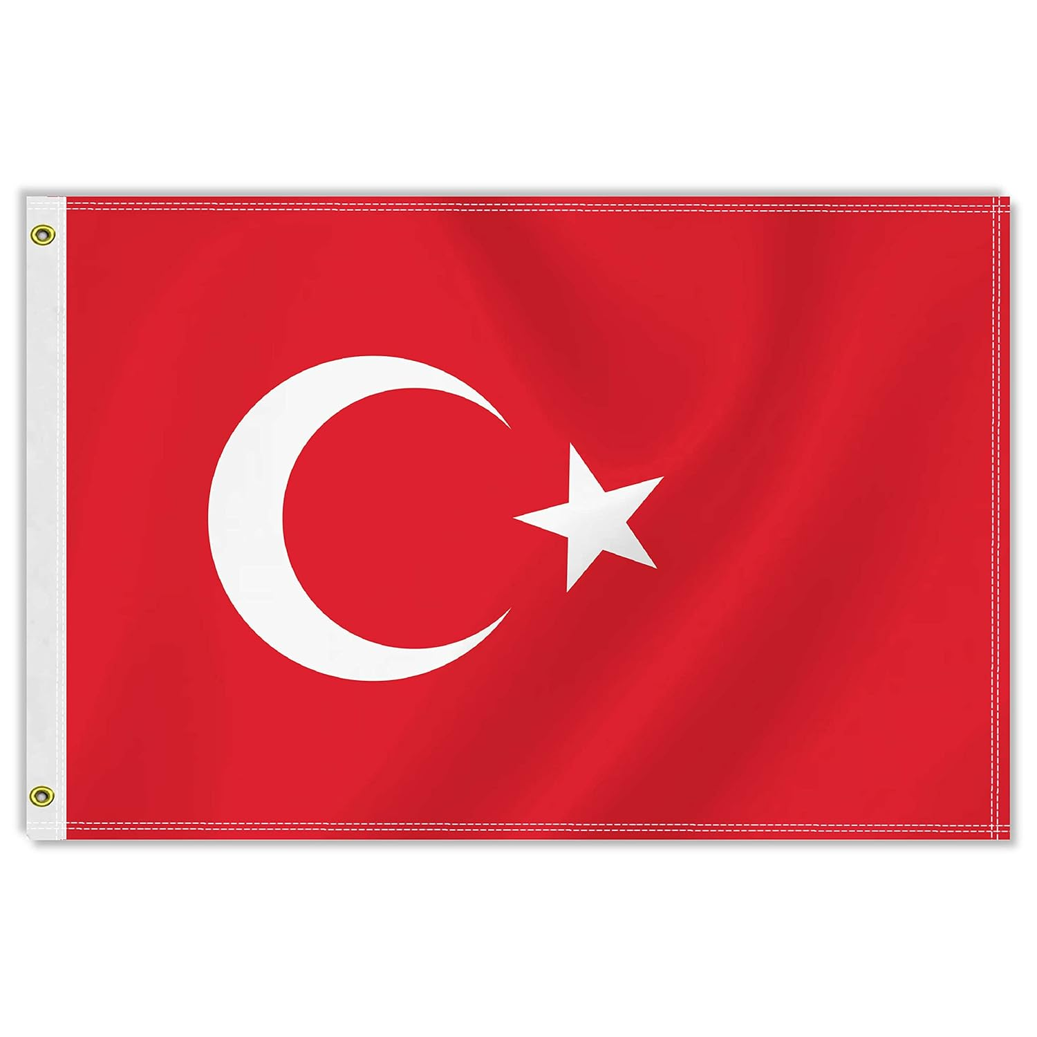 2&times;3 FT Turkey Flag, 60&times;90 CM Medium 100D Turks Outdoor Banner,Tiny Doube Side Printing Decor for Patio Garden with Brass Gromment image number 4