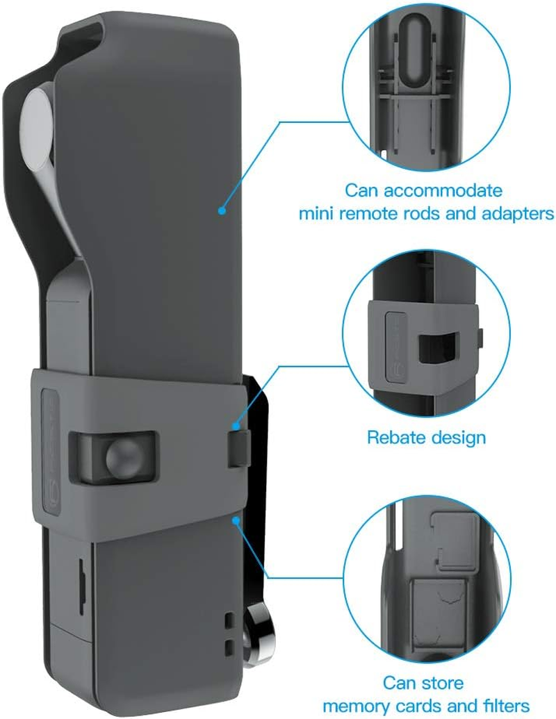 RCGEEK Protect Case Compatible with DJI Osmo Pocket 2 with Extra Spare TF Card Slot Portable Hard OSMO Pocket 2 Carrying Case Storage Box with Lanyard Plastic Holder Storage Protector Cover image number 3
