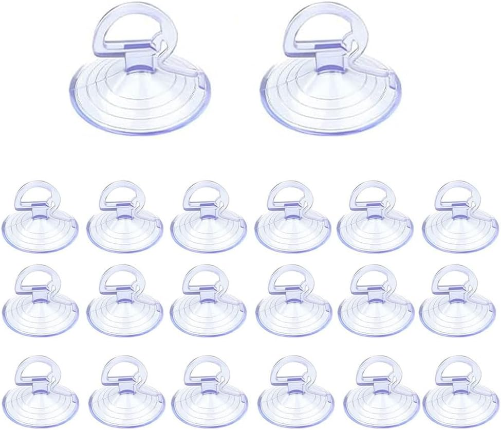 20 PCS Car Glass Windshield Sunshade Suction Cups Small PVC Sucker Car Window Suction Cup for Automotive Visor (Transparent) image number 1