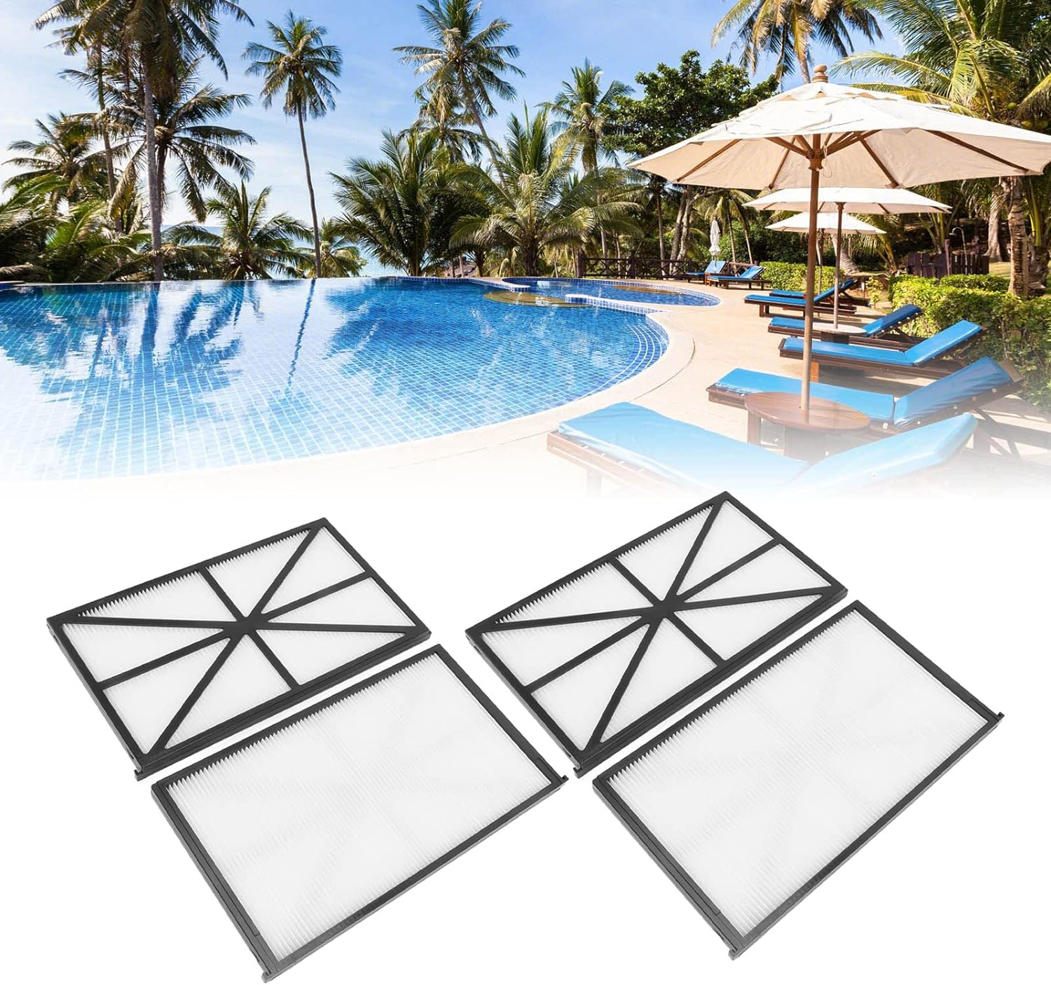 4PCS Washable Robotic Pool Cleaner Filters for Tigershark, Sharkvac, Aquavac Robot with Thick Filter Material, 3 Layer Pool and Spa Filter, Swimming Pool Accessories image number 1