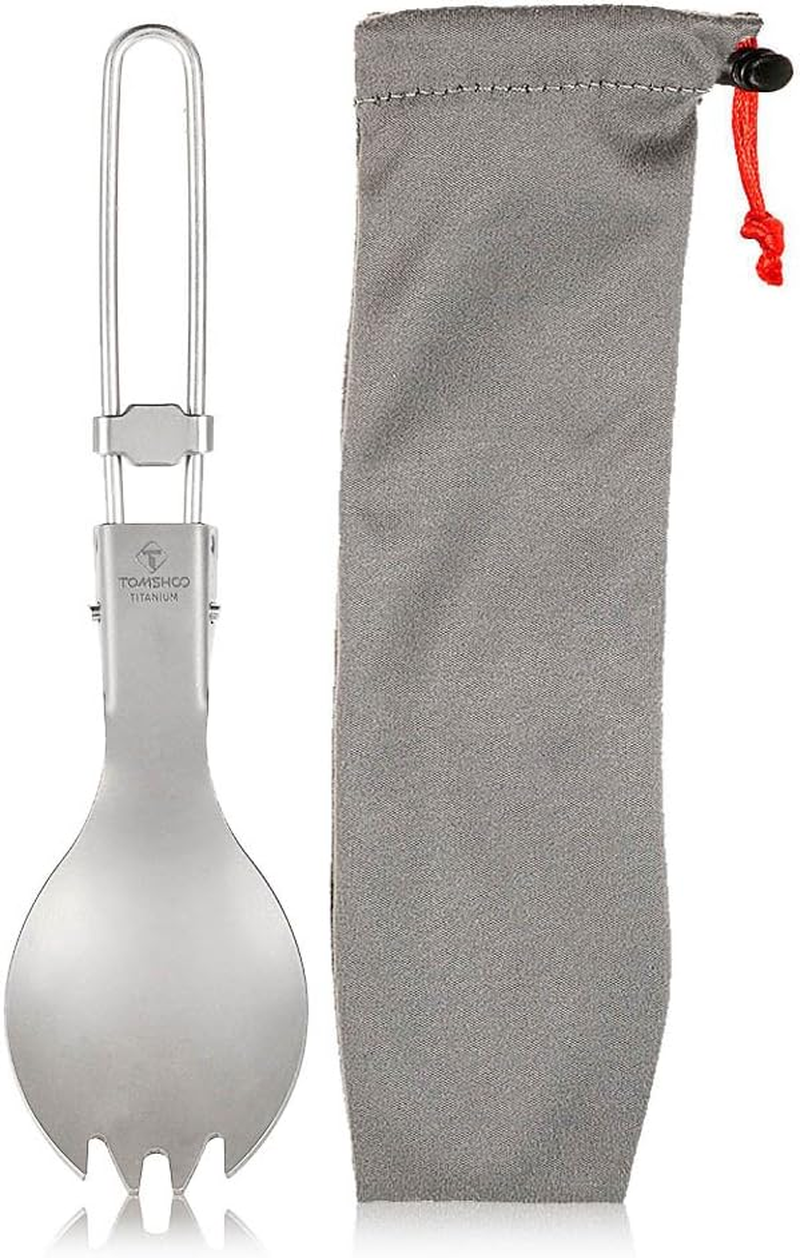 Titanium Folding Spork Outdoor Camping Hiking Backpacking Dinner Spork U Il Tableware BBZY image number 3