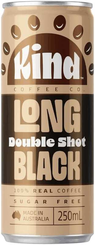 Kind Coffee Long Black Double Espresso - Cold Brew Ready to Drink Coffee, Zero Sugar, No Preservatives, Flavours or Colours, Gluten Free, 250 Ml (Pack of 12) image number 2