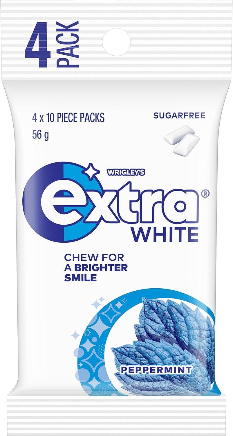 Extra White Peppermint Flavour Sugar Free Chewing Gum 56 G image number 3