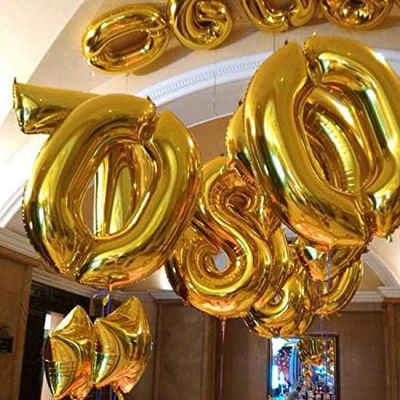 40 Inch Number Balloons Gold Color Foil Balloons Number Balloon Decoration for Birthday Wedding Engagement Christmas Holiday Party Decoration Supplies (Gold-3) image number 5