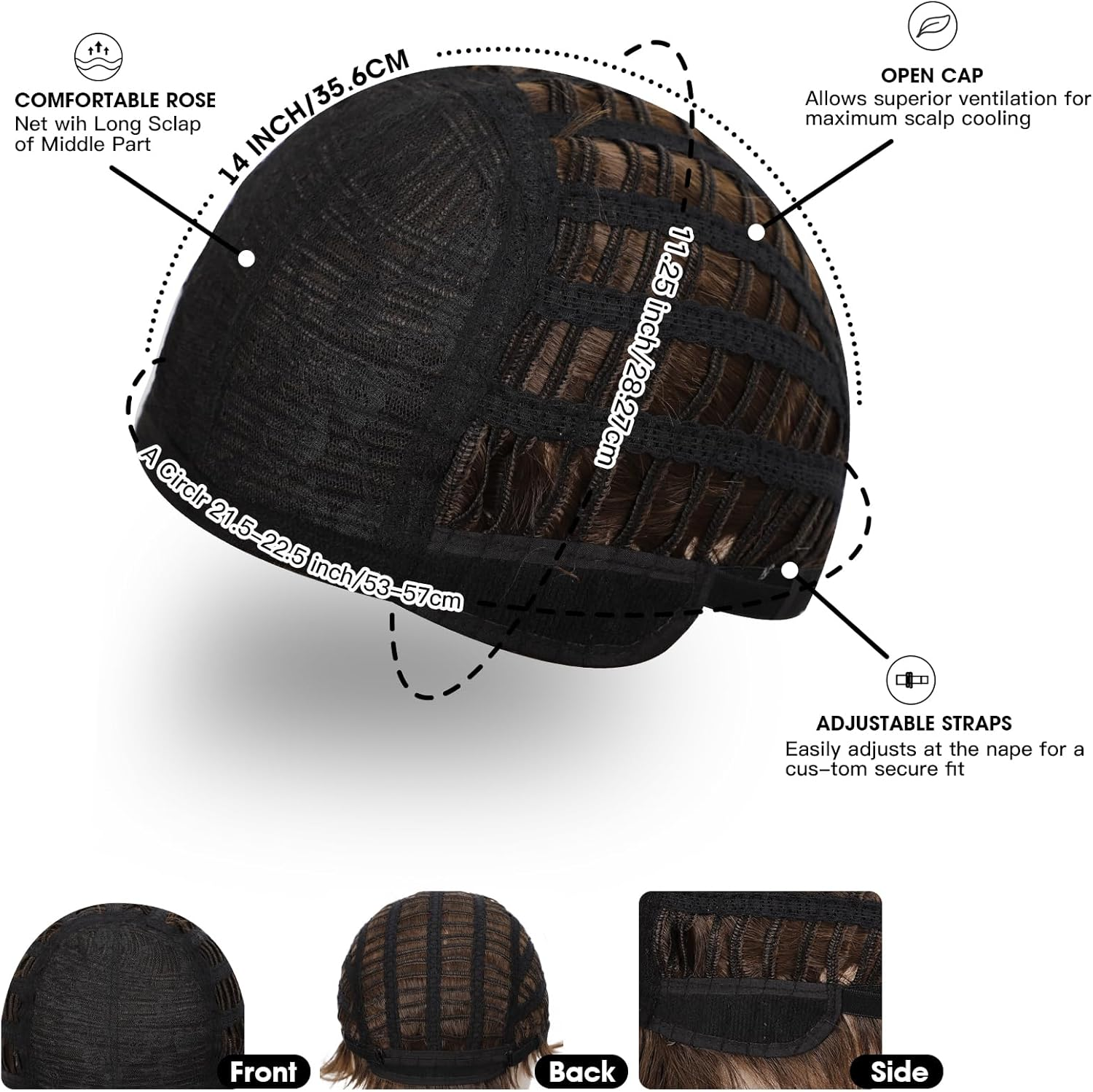 Short Straight Synthetic Wig for Men Male Hair Fleeciness Realistic Brown Mix Natural Full Wigs Yanyu - Brown image number 2