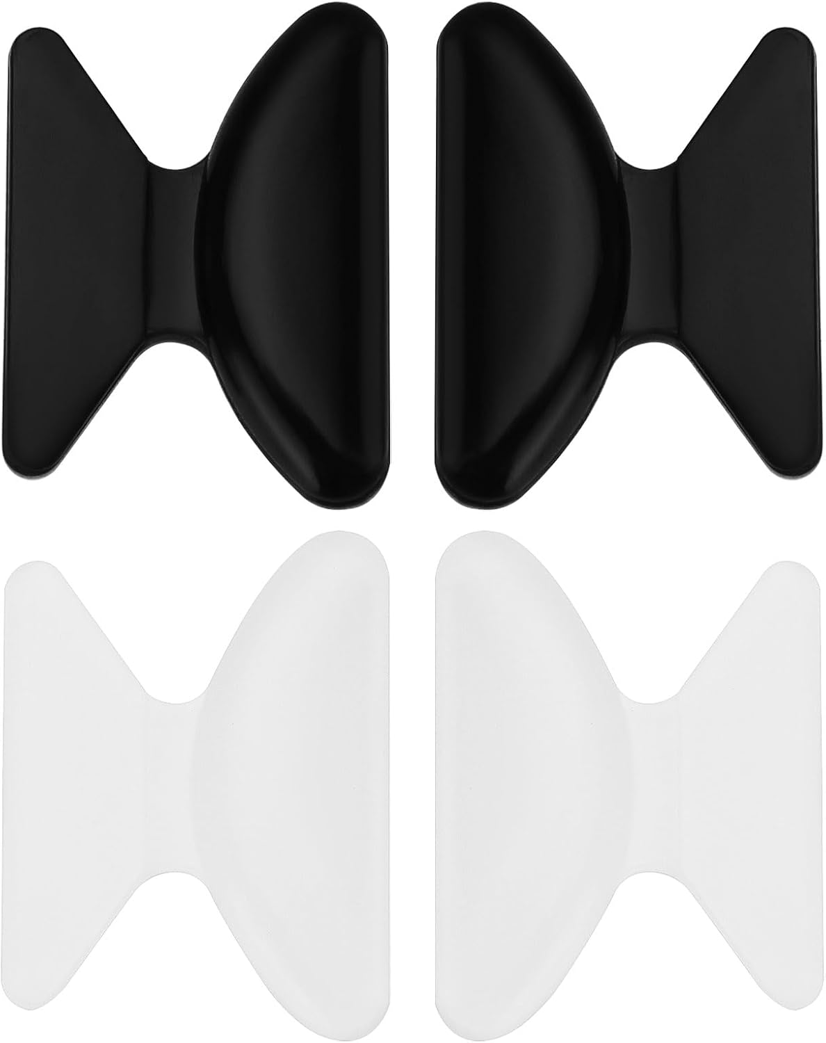 Emagtech 10 Pairs Butterfly Adhesive Nose Pads 1.8Mm Eyeglass Nose Pads for Reading Glasses Sunglasses Spectacles (5 Pairs Black + 5 Pairs Clear) image number 1