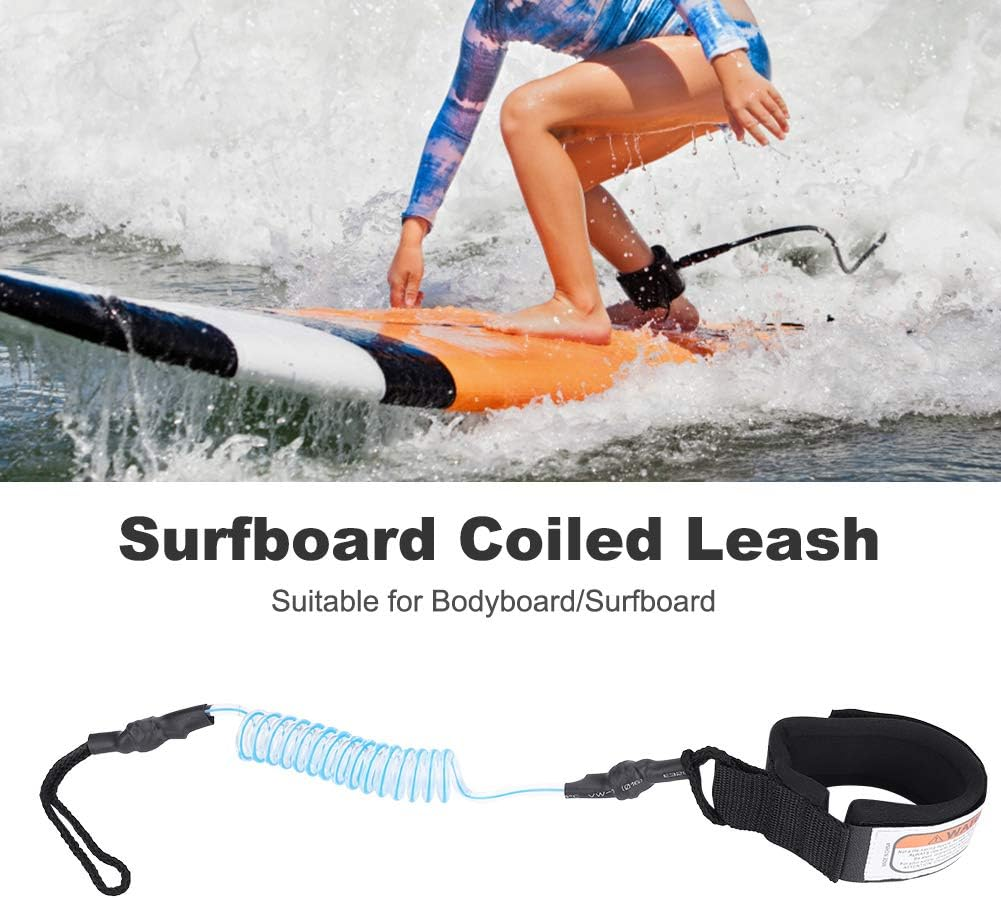 PU Cord Leg Leash, Board Leash, Sturdy Durable for Bodyboard Surfboard (Blue) image number 1